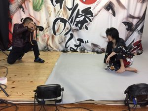 劇団花組むらさき南條のぼる座長のスチル撮影
